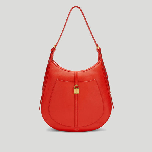 The Siena Hobo Poppy Red Small Grain